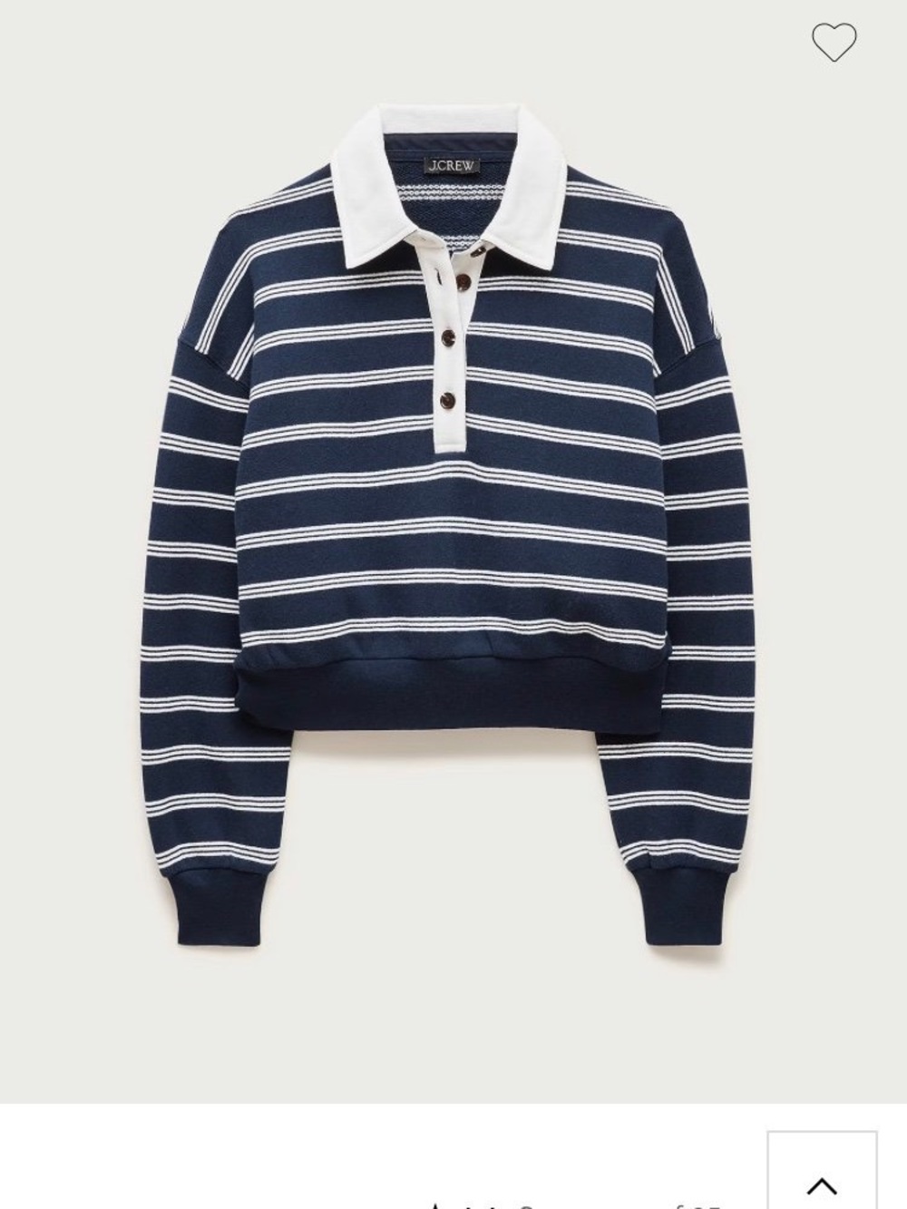 J. Crew Heritage terry rugby sweatshirt in stripe - Picture 2 of 7